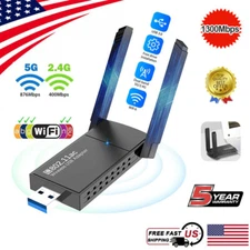 3X1 USB 3.0 Wireless WIFI Adapter 1300Mbps Long Range Dongle Dual Band Network