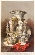 13917.Decor Poster.Room interior wall design.Victorian art object.Cups adorned