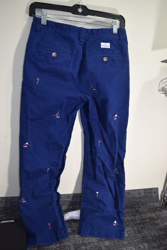 Vineyard Vines Preppy Embroidered Skiers Flags Chinos Pants Blue BOYS 16 28x26 - Picture 5 of 13