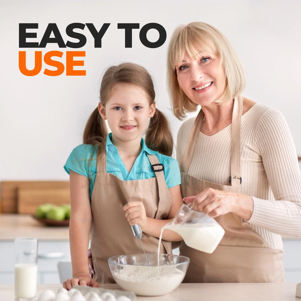 Milk Frother Wand, Handheld Milk Frother Drink Mixer, Electric Whisk Foam Mak...