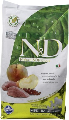 Farmina Natural And Delicious Grain-Free Formula Dry Dog Food, 5.5-Pound, Wild B