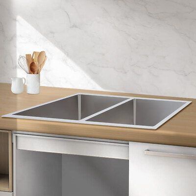 NEW 32 x 18 inch Undermount Double Bowl Kitchen Sink, 304 Stainless Steel Sink