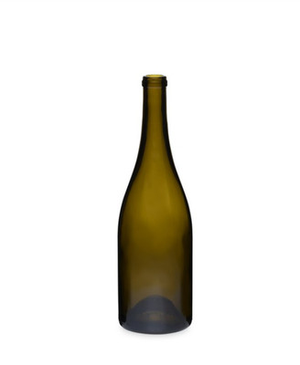 Glass Burgundy Wine Bottles, 750 ml, 25.3oz, Cork Finish, Antique Green 12/case