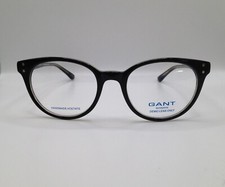 GANT GA 4041 001 Black Plastic Round Optical Eyeglasses Frame 49-19-140 GA4041