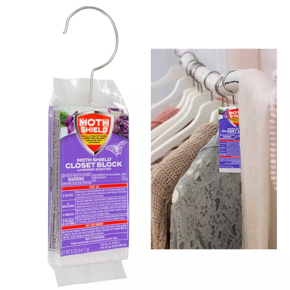 Closet Freshener Lavender Scented Block Kills Clothes Moths Carpet Beetles 5oz