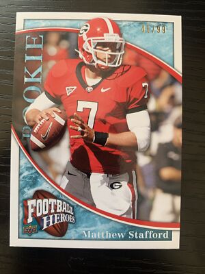 2009 Upper Deck Football Heroes Matthew Stafford Blue /99  #118 Rookie RC