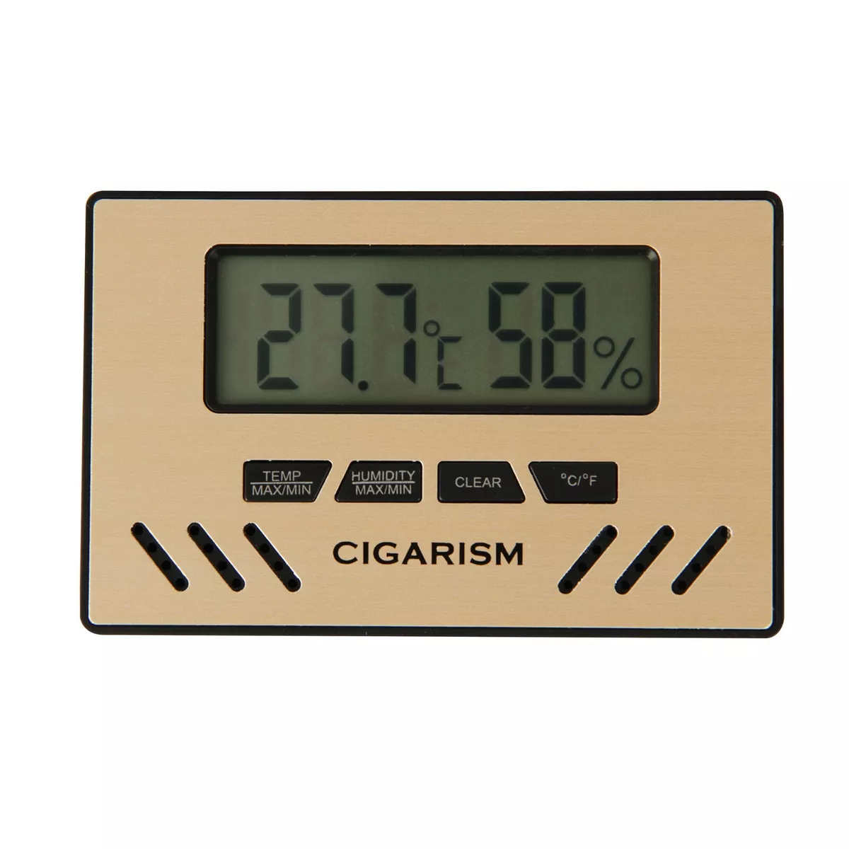 CIGARISM Gold Digital Hygrometer Thermometer Cigar Humidor