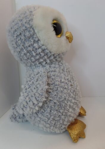 Ty Beanie Boos Owlette Owl Jumbo Large Plush Stuffed Animal Toy Gray 17” Tall - Picture 4 of 13