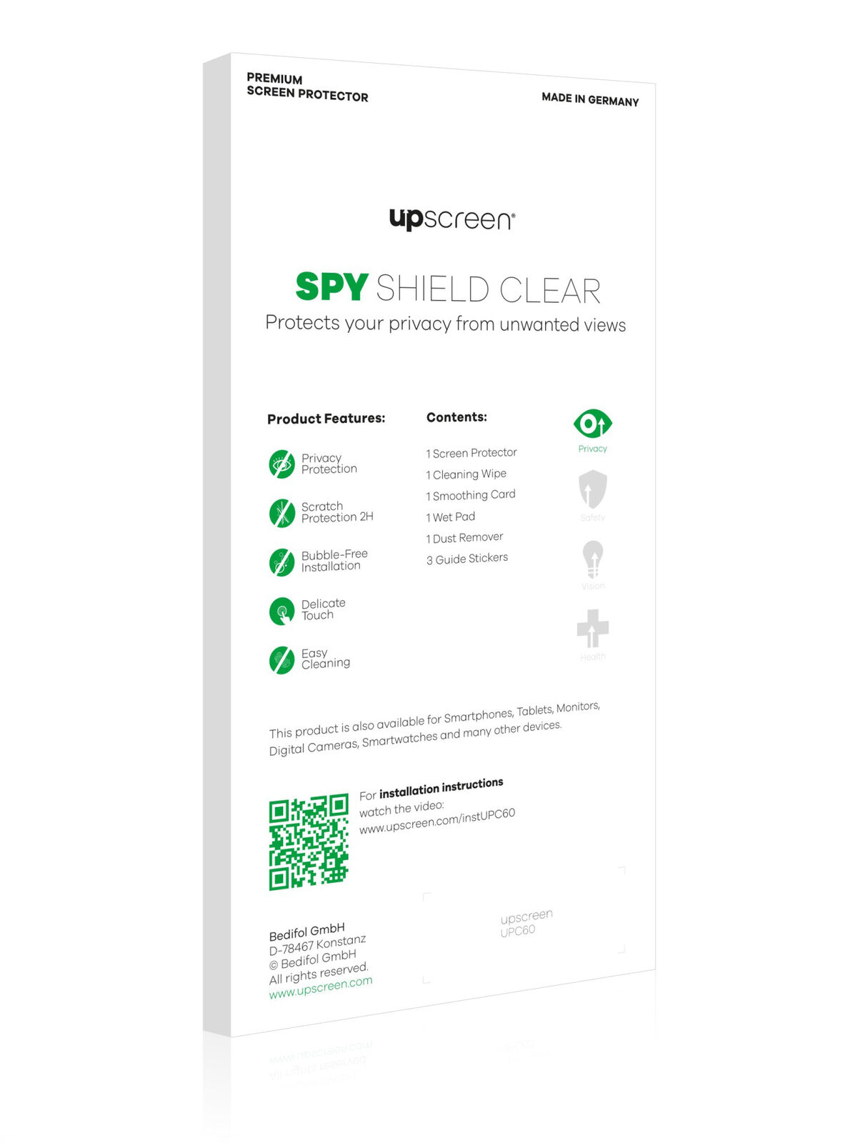 Anti Spy Blickschutz Folie für HTC Radar Omega Schutz Folie Blaulichtfilter