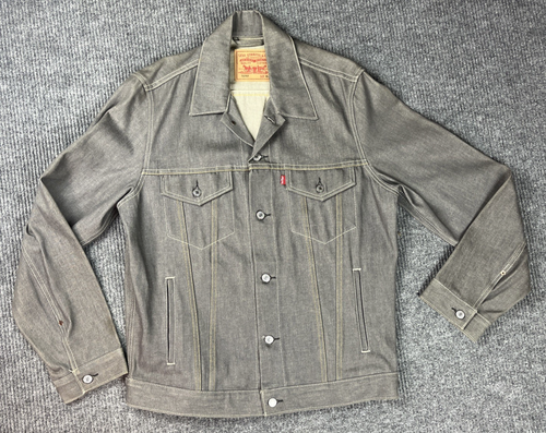 Levi Strauss Denim Jacket Adult Extra Large Gray Western Trucker Shacket Pockets