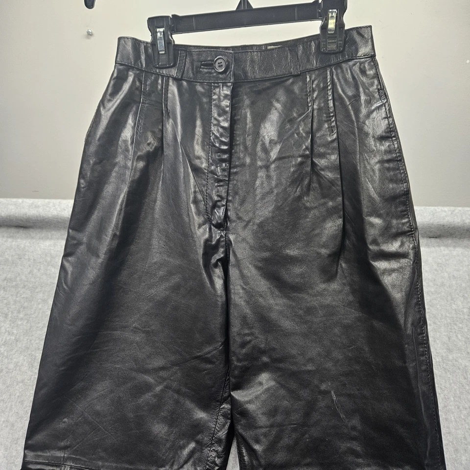 Pantalones de cuero negros Oleg Cassini para mujer talla 10  Foto 2 de 4