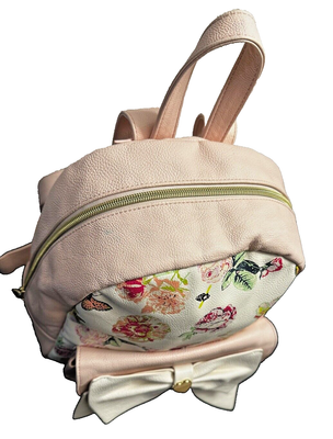 Betsey Johnson Backpack Butterfly &Flowers Pastel Pink Great  display picture 1