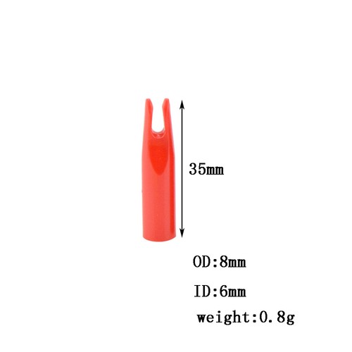 50pcs Archery Arrow Nocks ID 6/7mm Plastic Tails for Wood Bamboo Shaft DIY Shaft - Picture 3 of 14