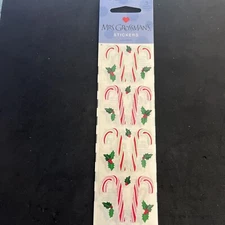 NEW Vintage Mrs. Grossman’s Christmas Sticker Strip - Candy Canes