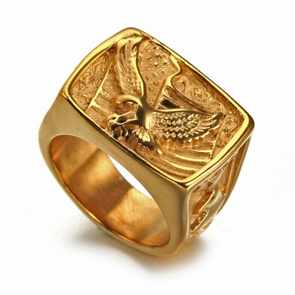 Stainless steel rings sale gold