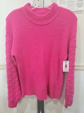 Vince Camuto Women's Bobble Stitch Sleeve Pullover Sweater