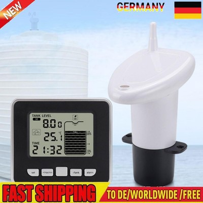 Ultrasonic Water Tank Level Meter Sensor w/Time Alarm Transmitter Receiver