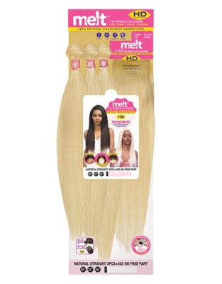 MELT  Natural Straight 3PCS (613L) + 4X5 HD FREE PART - Janet Collection