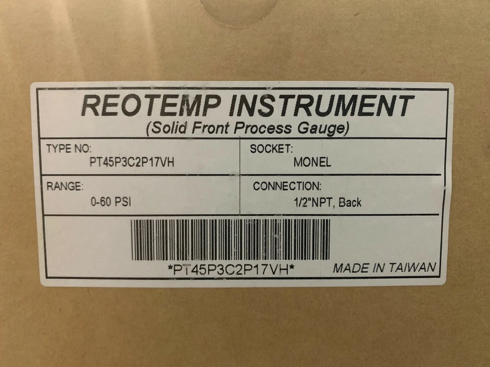 REOTEMP 4.5" Solid Front Process Gauge (Series PT45) 0-60 PSI, 1/2" BACK CONNECT - Image 2 of 4