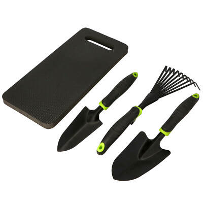 Forester Premium Gartenwerkzeuge im Set 2x Spaten 1x Rechen 1x Knieschutz Brett