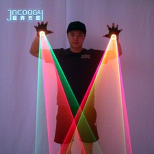 NEW DJ Dancer LED Rotating Laser Light Gloves Lighting Stage Show Glow Gloves
