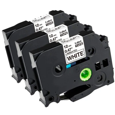 3x Schriftband Kompatibel für Brother TZe-231 12mm Schwarz auf Weiß P-Touch 1010