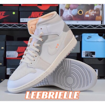 Nike Air Jordan 1 Mid SE Craft Inside Out White Grey Shoes DM9652