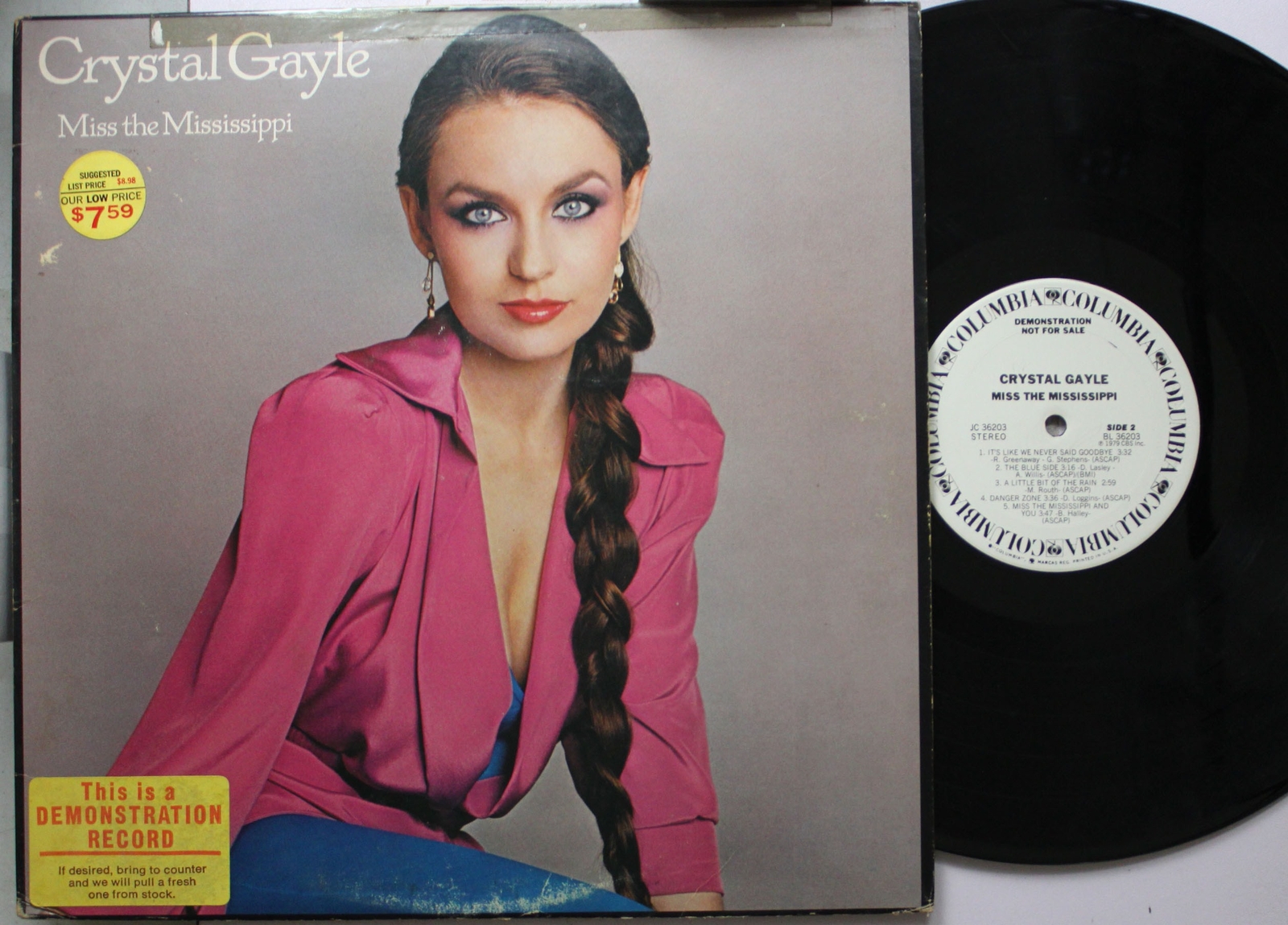 Rock Promo Lp Crystal Gayle Miss The Mississippi On Columbia (Promo) eBay