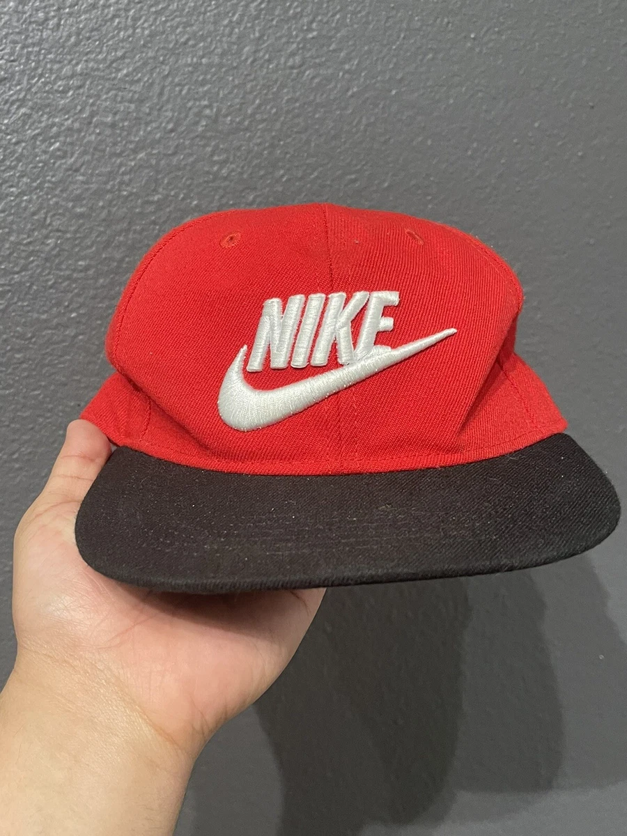 Nike Y Nk True Cap Futura Red Snapback Cap Hat Big Swoosh Logo
