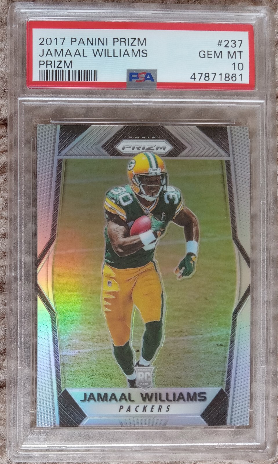 2017 Panini Prizm Silver Prizm #237 Jamaal Williams RC PSA 10 Packers
