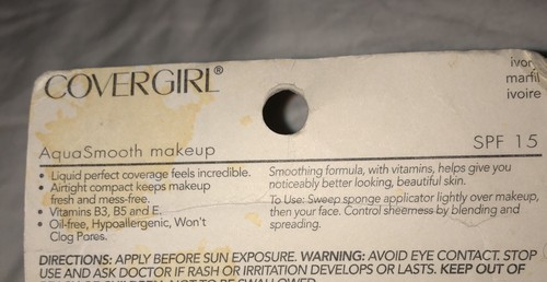 Vintage CoverGirl Aqua Smooth Foundation Makeup Ivory #705 New Full Size Discon - Picture 4 of 4