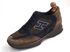 Hogan-Fashion-Sneakers-Blue-Brown-Suede-Men-Shoe-Size-US-9-5-EU-42-5-520