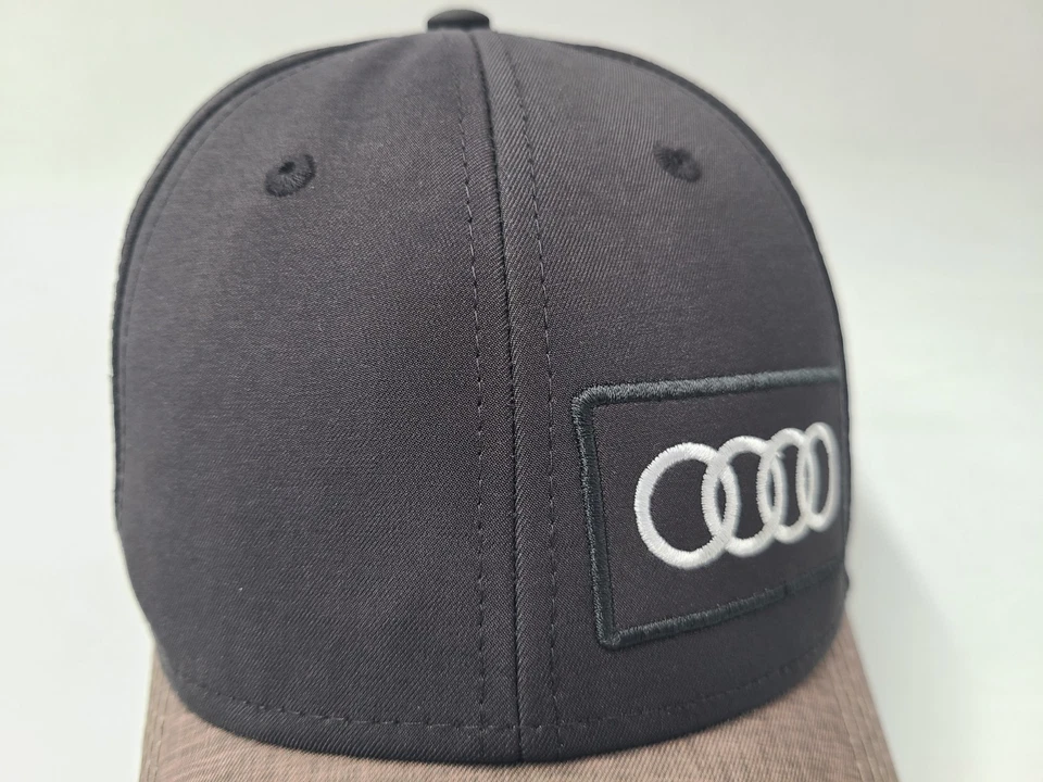 Gorra ajustable Audi Strapback mezcla de poliéster logotipo de carrera de autos hombres mujeres negra Foto 4 de 4