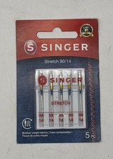 SINGER UNIVERSAL SEWING MACHINE NEEDLES SIZE 90/14 5 Pack For Stretchy Fabric