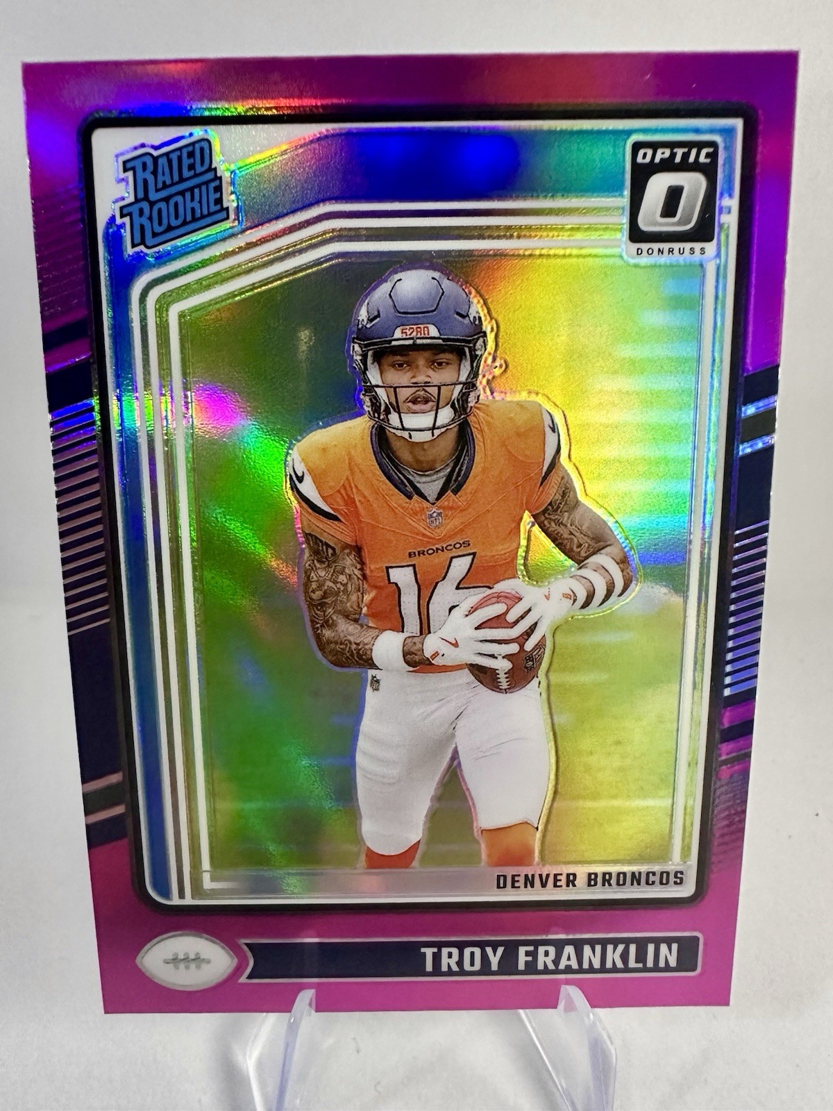 2024 Panini Donruss Optic - Rated Rookie Troy Franklin #294 Pink Prizm (RC)