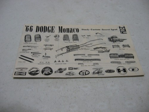 Instruction Sheet Only - MPC 1966 Dodge Monaco 500 2+2 Hardtop Model Kit #6-149