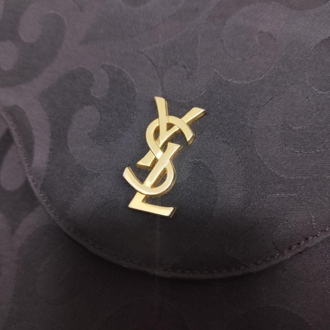 YVES SAINT LAURENT Nylon Leather Shoulder Bag Black Arabesque Fringe Classic thumbnail 21