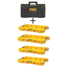 TOUGHSYSTEM 2.0 22 In. Medium Tool Box and (4) TOUGHSYSTEM 2.0 Shallow Tool Tray