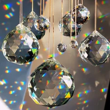 10 PCS 20/40MM Chandelier Clear Glass Prism Crystal Ball Pendant Sun-catcher
