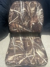 Low-Back Padded Boat Seat, Camo, High-Impact Plastic Frame,