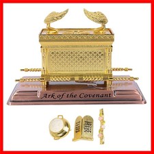 Gold Plated Ark of the Covenant Replica with Sacred Accessories