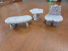 CHERISHED TEDDIES Garden Furniture Figurine Set Patio 202967 3 Pieces