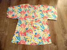 CLEARANCE Time and Tru Women's Size S-M SS Textured Poly Bright Kimono/Cover-up
