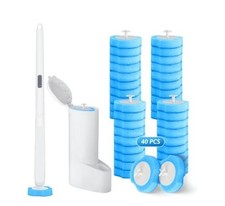 Disposable Toilet Bowl Brush Cleaner 1 Pack with 40 Toilet Refills