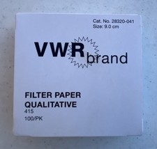 Papel de filtro cualitativo VWR grado 415 9,0 cm 100/PK 28320-041 nuevo caja abierta