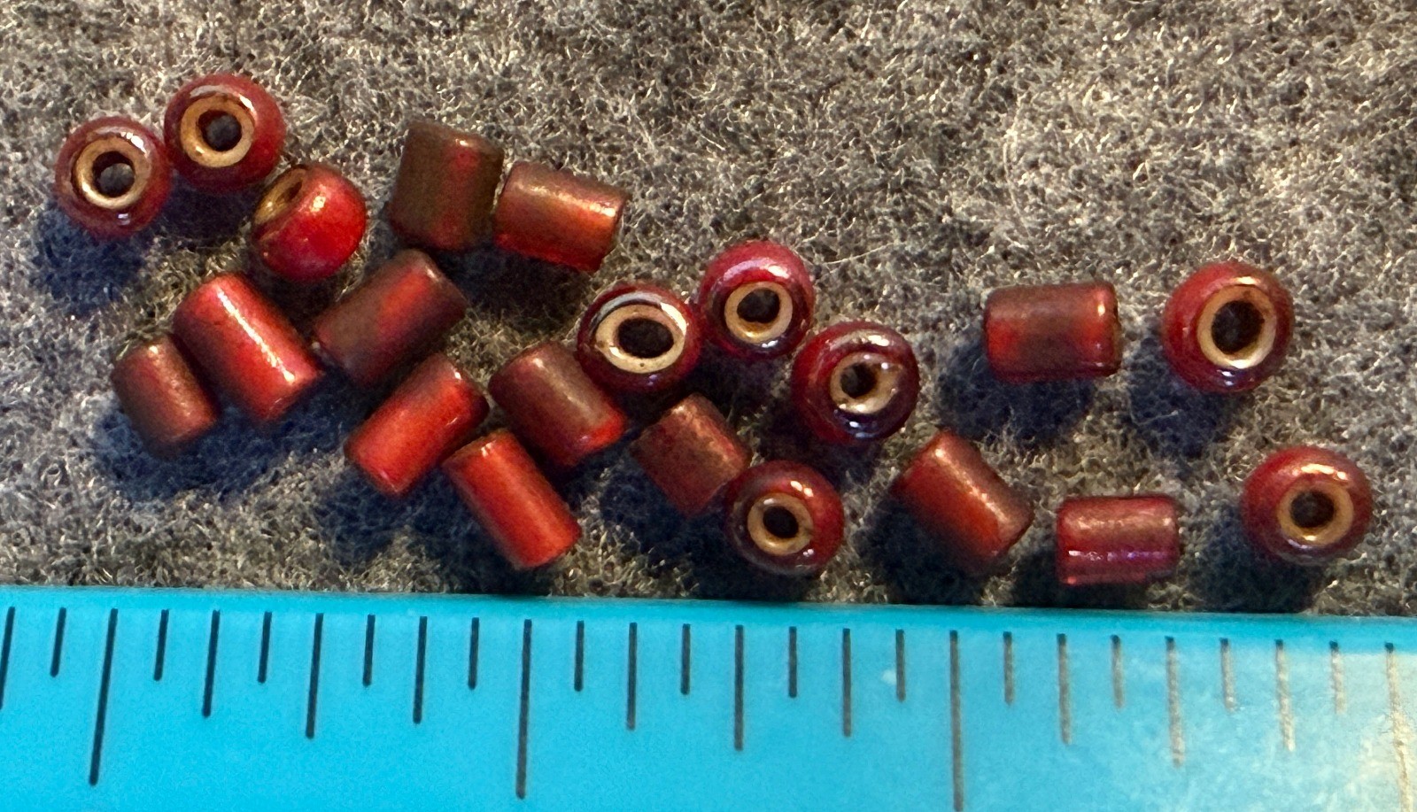 20 Original Excavated Red White Heart Indian Trade Beads Venetian Hudsons Bay Co