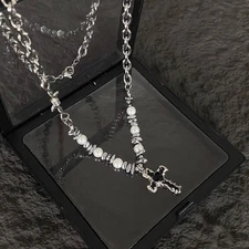 Simple Large Men’s /women's Titanium Steel Cross Pendant Necklace Chain Religiou