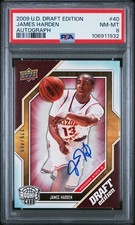 2009 Upper Deck Draft James Harden RC Auto #129/499 PSA 8 Rookie UD Edition #40