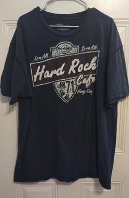 Hard Rock Cafe Hong Kong Shirt 2XL Preowned Love All Serve All Embroidered BG5