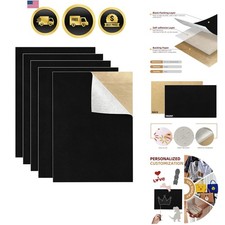 5PCS Self Adhesive Felt Sheet - Black Felt Sheets with Adhesive Backing for D...